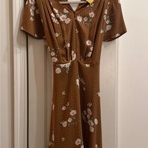 Ann Taylor Factory Brown Floral Mini Dress